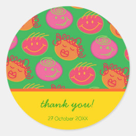 Cartoon Albern Bubblegum Heads Gift / Gefallen Sti Runder Aufkleber