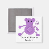 Cartoon Alberner Lila Affe Magnet (Vorderseite/Rückseite)