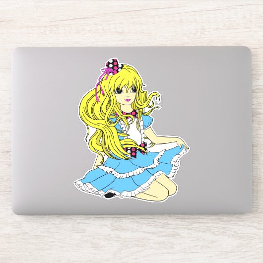 Cartoon Alice im Wunderland Fantasy Märchensee Aufkleber (Computer)