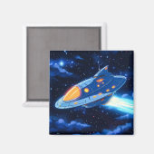 Cartoon Alien Raumfahrt Magnet (Vorderseite/Rückseite)