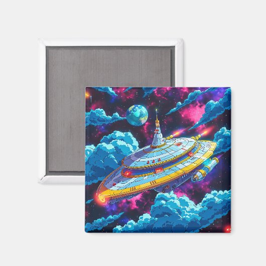 Cartoon Alien Raumfahrt Magnet (Vorderseite/Rückseite)