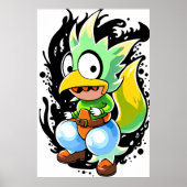 Cartoon Alien Vogelkreatur | Art der AI Poster (Vorne)