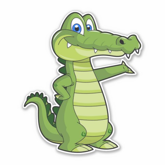 Cartoon Alligator Background Aufkleber (Vorderseite)