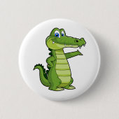 Cartoon Alligator Background Button (Vorderseite)
