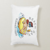 Cartoon am Strand auf aufblasbarem Ring Dekokissen (Rückseite(Vertikal))