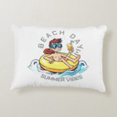 Cartoon am Strand auf aufblasbarem Ring Dekokissen (Rückseite)