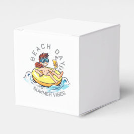 Cartoon am Strand auf aufblasbarem Ring Geschenkschachtel