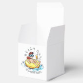 Cartoon am Strand auf aufblasbarem Ring Geschenkschachtel (Geöffnet)