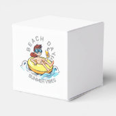 Cartoon am Strand auf aufblasbarem Ring Geschenkschachtel (Rückseite)