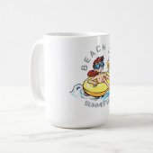 Cartoon am Strand auf aufblasbarem Ring Kaffeetasse (Vorderseite Links)