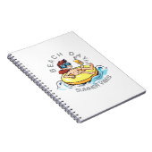 Cartoon am Strand auf aufblasbarem Ring Notizblock (Rechte Seite)