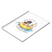 Cartoon am Strand auf aufblasbarem Ring Notizblock (Linke Seite)