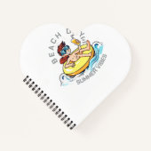 Cartoon am Strand auf aufblasbarem Ring Notizblock (Vorderseite)