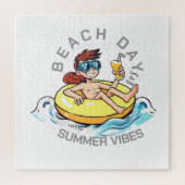 Cartoon am Strand auf aufblasbarem Ring Puzzle (Vertikal)