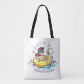 Cartoon am Strand auf aufblasbarem Ring Tasche (Vorderseite)
