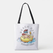 Cartoon am Strand auf aufblasbarem Ring Tasche (Rückseite)