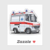 Cartoon Ambulance Car Aufkleber (Blatt)