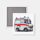Cartoon Ambulance Car Magnet (Vorderseite/Rückseite)