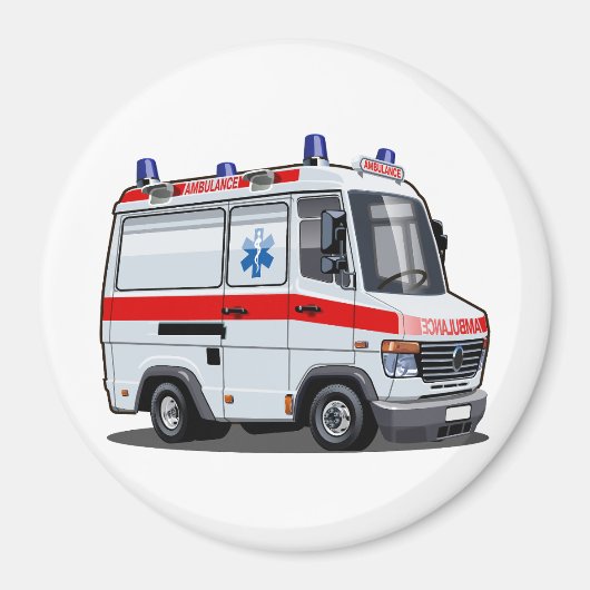 Cartoon Ambulance Car Magnet (Vorne)
