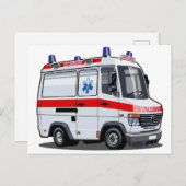 Cartoon Ambulance Car Postkarte (Vorne/Hinten)