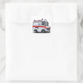 Cartoon Ambulance Car Quadratischer Aufkleber (Tasche)
