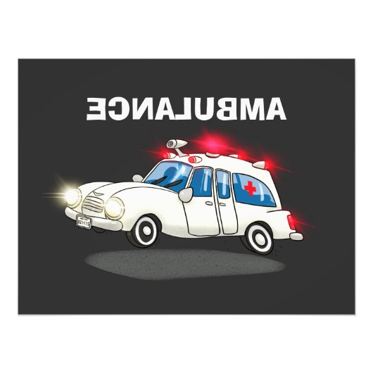 Cartoon Ambulance Fotodruck (Vorne)
