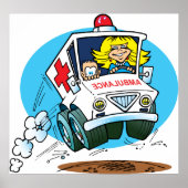 Cartoon Ambulance Poster (Vorne)