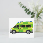 Cartoon Ambulance Postkarte (Stehend Vorderseite)