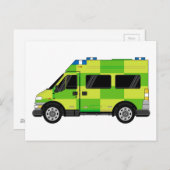 Cartoon Ambulance Postkarte (Vorne/Hinten)