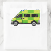 Cartoon Ambulance Rechteckiger Aufkleber (Tasche)