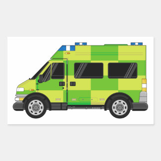 Cartoon Ambulance Rechteckiger Aufkleber