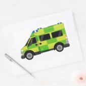 Cartoon Ambulance Rechteckiger Aufkleber (Umschlag)