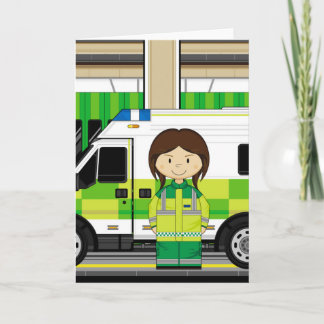 Cartoon Ambulance und EMT Karte