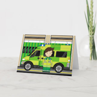 Cartoon Ambulance und EMT Karte
