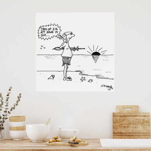 Cartoon an der Börse 4013 Poster (Küche)