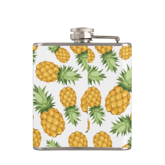 Cartoon-Ananas-Muster Flachmann (Rückseite)