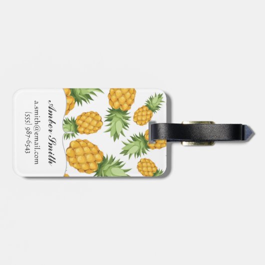 Cartoon-Ananas-Muster Gepäckanhänger (Rückseite horizontal)
