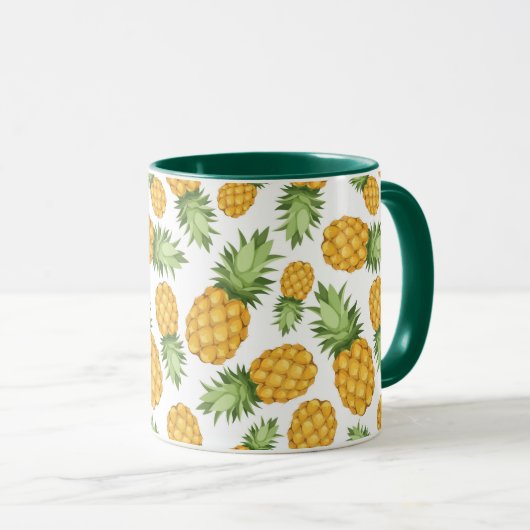 Cartoon Ananas-Muster Tasse (VorderseiteRechts)