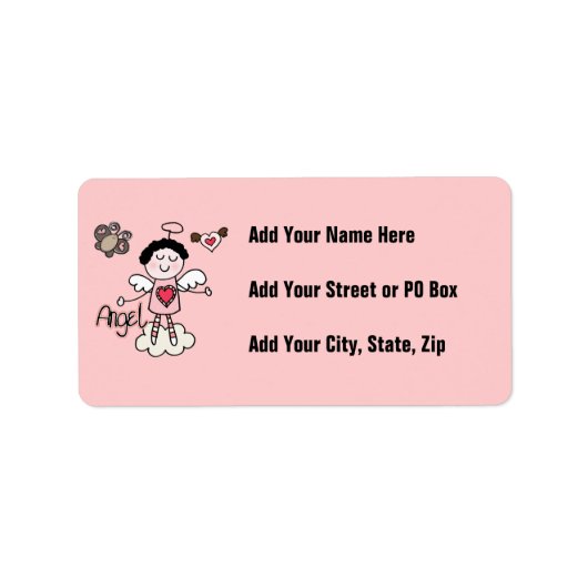 Cartoon Angel Adressaufkleber (Vorne)