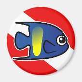 Cartoon Angelfish Angelfischflagge Magnet (Vorne)