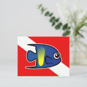 Cartoon Angelfish Angelfischflagge Postkarte (Stehend Vorderseite)