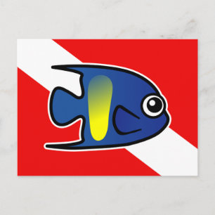Cartoon Angelfish Angelfischflagge Postkarte