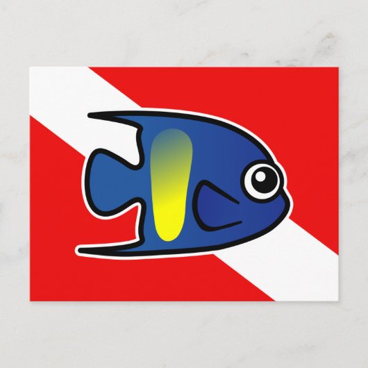 Cartoon Angelfish Angelfischflagge Postkarte (Vorderseite)