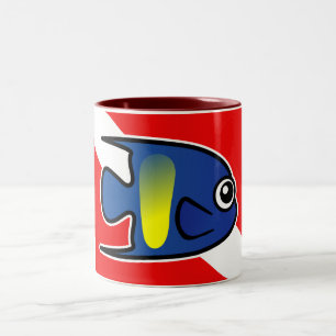 Cartoon Angelfish Angelfischflagge Zweifarbige Tasse