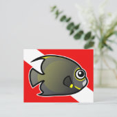 Cartoon Angelfish Tauchflagge Postkarte (Stehend Vorderseite)