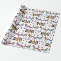 Cartoon Animal Birthday Wrapping Paper | Niedliche