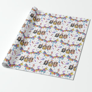 Cartoon Animal Birthday Wrapping Paper Niedliche Geschenkpapier