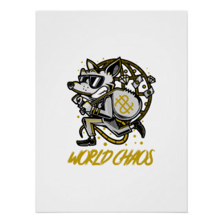 Cartoon Animal | Fox & Crypto Wolf Art Poster