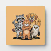 Cartoon Animal Friends Team Illustration Fotoplatte (Vorderseite)
