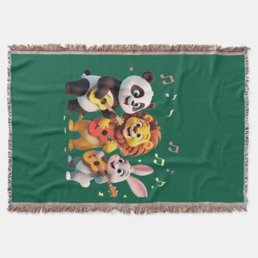 🎵 Cartoon Animal Music Party – Fun & Cute Musical Decke (Vorderseite)